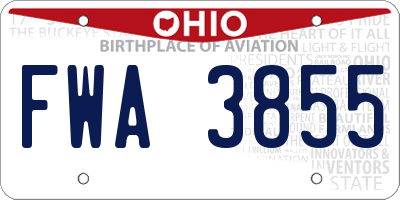 OH license plate FWA3855