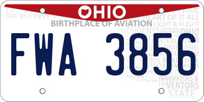 OH license plate FWA3856