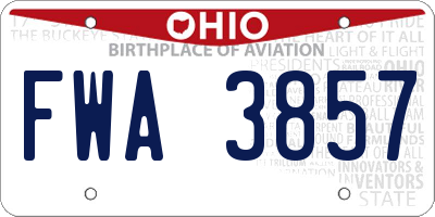 OH license plate FWA3857