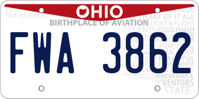 OH license plate FWA3862