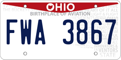 OH license plate FWA3867