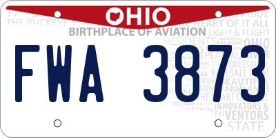 OH license plate FWA3873