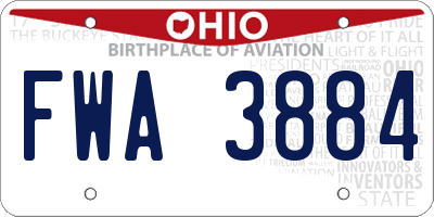 OH license plate FWA3884