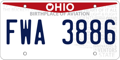 OH license plate FWA3886