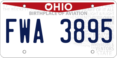 OH license plate FWA3895