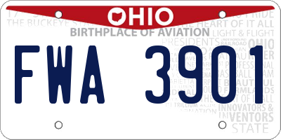 OH license plate FWA3901