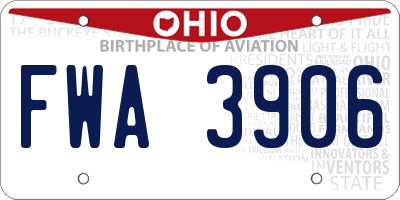 OH license plate FWA3906