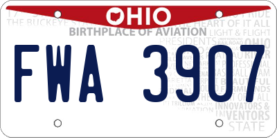 OH license plate FWA3907