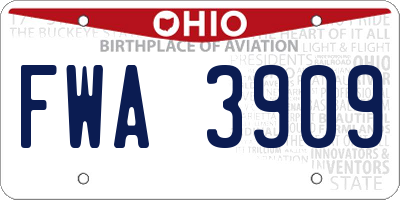 OH license plate FWA3909