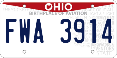 OH license plate FWA3914