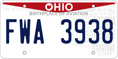 OH license plate FWA3938