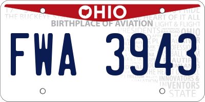 OH license plate FWA3943
