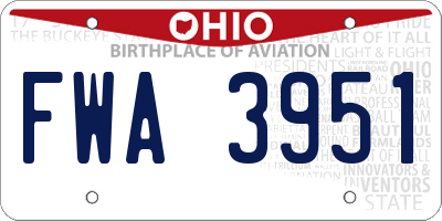 OH license plate FWA3951