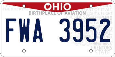 OH license plate FWA3952