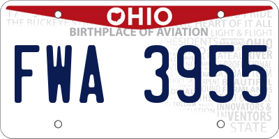 OH license plate FWA3955