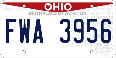 OH license plate FWA3956