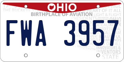 OH license plate FWA3957