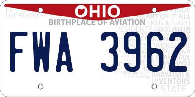 OH license plate FWA3962