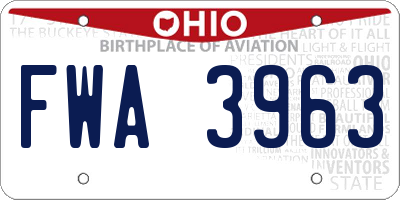 OH license plate FWA3963