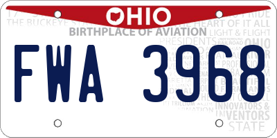 OH license plate FWA3968