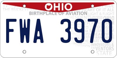 OH license plate FWA3970