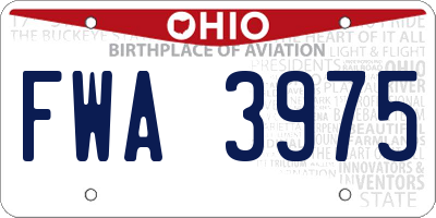 OH license plate FWA3975