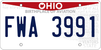 OH license plate FWA3991