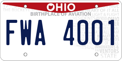 OH license plate FWA4001