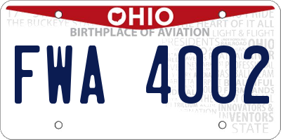 OH license plate FWA4002