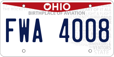 OH license plate FWA4008