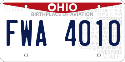 OH license plate FWA4010