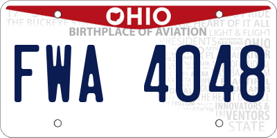 OH license plate FWA4048