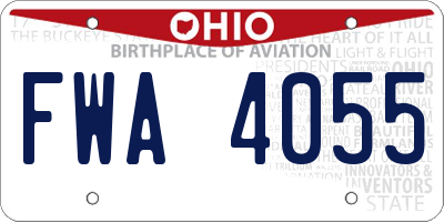OH license plate FWA4055