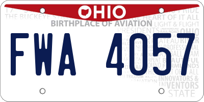 OH license plate FWA4057