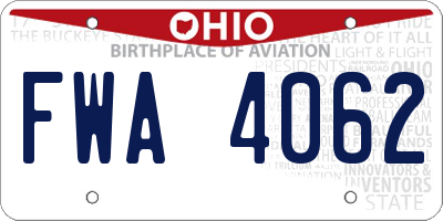 OH license plate FWA4062