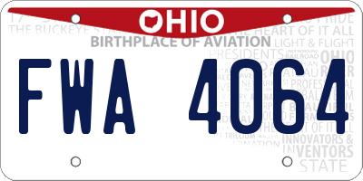 OH license plate FWA4064