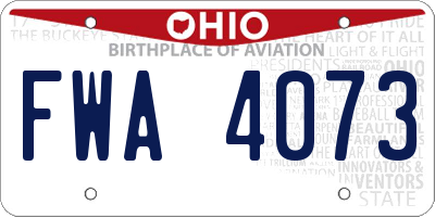 OH license plate FWA4073