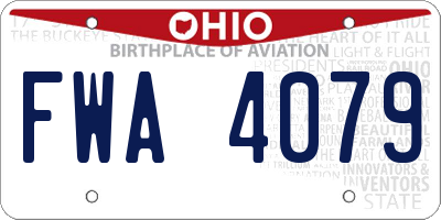 OH license plate FWA4079