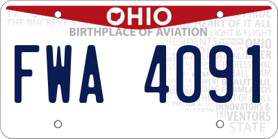 OH license plate FWA4091