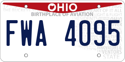 OH license plate FWA4095