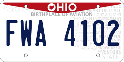 OH license plate FWA4102