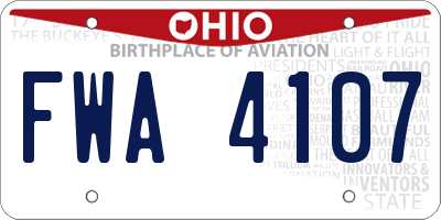 OH license plate FWA4107