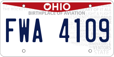 OH license plate FWA4109