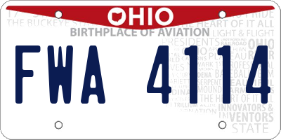 OH license plate FWA4114