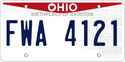 OH license plate FWA4121