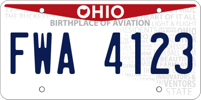 OH license plate FWA4123