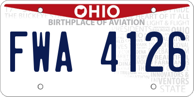 OH license plate FWA4126