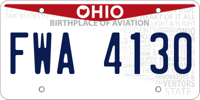 OH license plate FWA4130