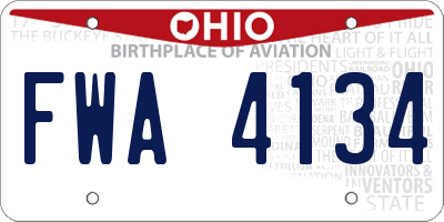 OH license plate FWA4134