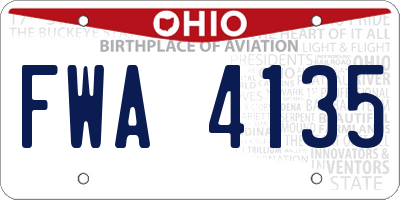 OH license plate FWA4135